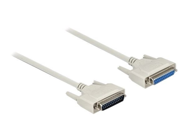 Delock - Seriell kabel - DB-25 (hann) til DB-25 (hunn) - 10 m - tommelskruer - beige