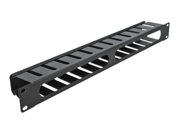 Delock - Rackpanel för kabelhantering - svart - 1U - 19"