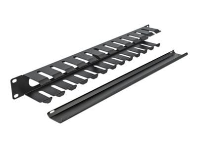 Delock - Rackpanel för kabelhantering - svart - 1U - 19"