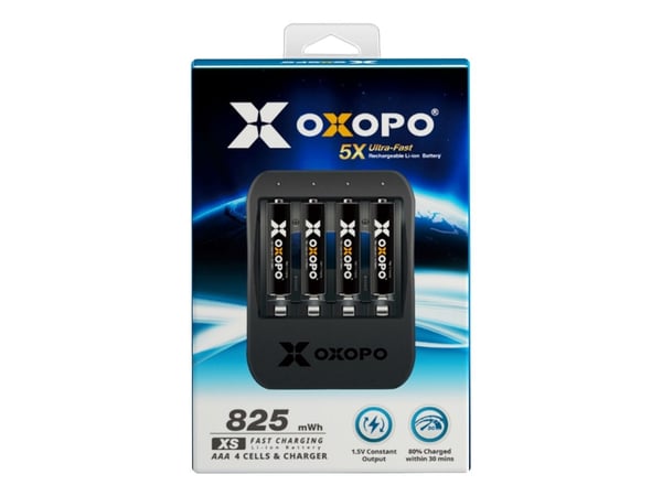 OXOPO Li-Ion 4xAAA 550mAh Battery w/charger