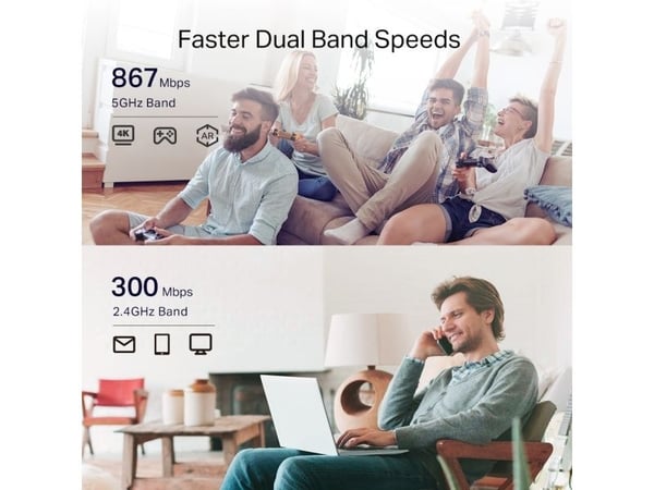 TP-Link RE330, Gjentaker, 867 Mbit/s, 10,100 Mbit/s, Innvendig lys, 10/100Base-T(X), IEEE 802.11a, IEEE 802.11ac, IEEE 802.11b, IEEE 802.11g, IEEE ...