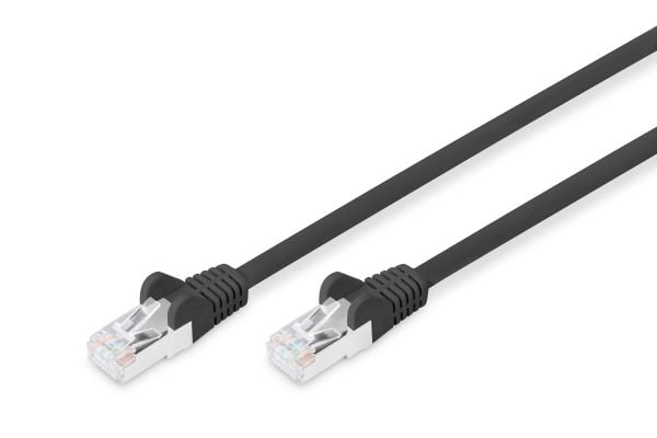 DIGITUS - Koblingskabel - RJ-45 (hann) til RJ-45 (hann) - 5 m - SFTP, PiMF - CAT 6 - halogenfri, formstøpt, uten hindringer - svart