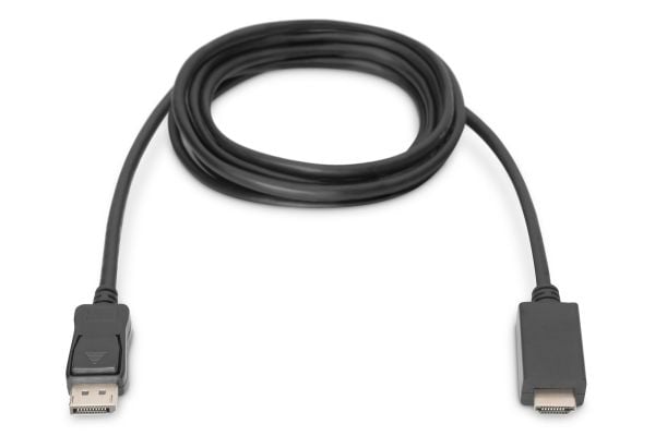 ASSMANN - Adapterkabel - DisplayPort hann låsing til HDMI hann - 2 m - trippel beskyttelse - svart - formstøpt, 4K-støtte, smekklås