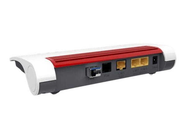 FRITZ!Box 5530 Fiber - Trådlös router - GPON-terminal / röstkort 3-ports-switch - 1GbE, 2.5GbE, GPON, XGS-PON, AON - Wi-Fi 6 - Dubbelband - VoIP-te...