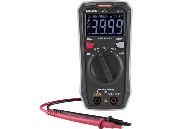 VOLTCRAFT VC-11899610 Hånd-multimittari digitaalinen CAT III 600 V Visning (counts): 4000