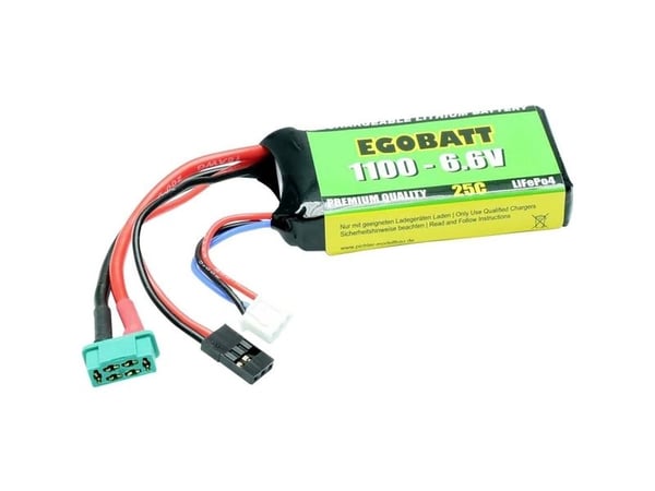 Pichler Modelbyggeri-batteripakke (LiFe) 6,6 V 1100 mAh Celletal: 2 25 C Softcase JR, MPX