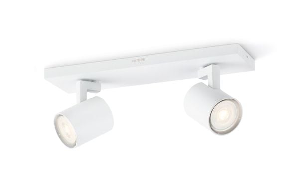 Philips myLiving Runner tak-/väggspotlight 2 x, Utanpåliggande spotlight, GU10, 2 lampor, LED, 7 W, 2700 K