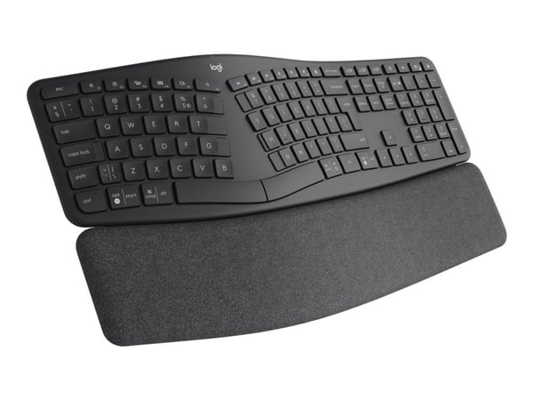 Logitech Ergo Series ERGO K860 for Business - Tastatur - full size - trådløs - 2.4 GHz, Bluetooth 5.0 LE - QWERTY - US International - grafitt