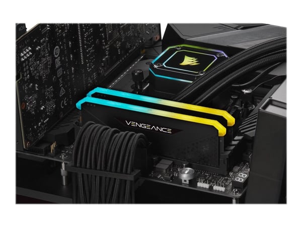 CORSAIR Vengeance RGB RS - DDR4 - sett - 32 GB: 2 x 16 GB - DIMM 288-pin - 3200 MHz / PC4-25600 - CL16 - 1.35 V - ikke-bufret - ikke-ECC - svart