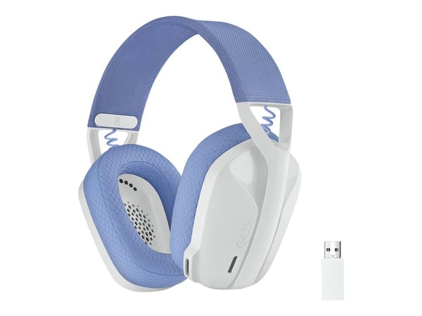 Logitech G435 LIGHTSPEED - Hodesett - Full størrelse - 2,4 GHz - Trådløs - USB - Hvit
