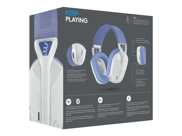 Logitech G435 LIGHTSPEED - Headset - Full storlek - 2,4 GHz - Trådlös - USB - Vit