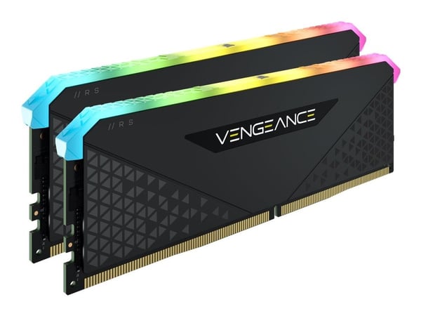 CORSAIR Vengeance RGB RS - DDR4 - sett - 32 GB: 2 x 16 GB - DIMM 288-pin - 3200 MHz / PC4-25600 - CL16 - 1.35 V - ikke-bufret - ikke-ECC - svart