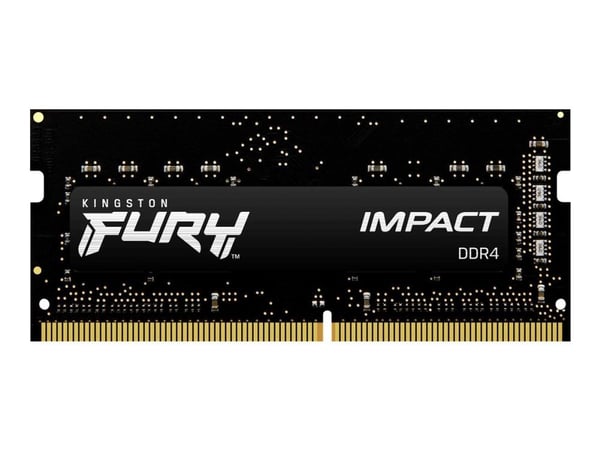 Kingston FURY Impact - DDR4 - modul - 8 GB - SO DIMM 260-pin - 3200 MHz / PC4-25600 - CL20 - 1.2 V - ikke-bufret - ikke-ECC - svart
