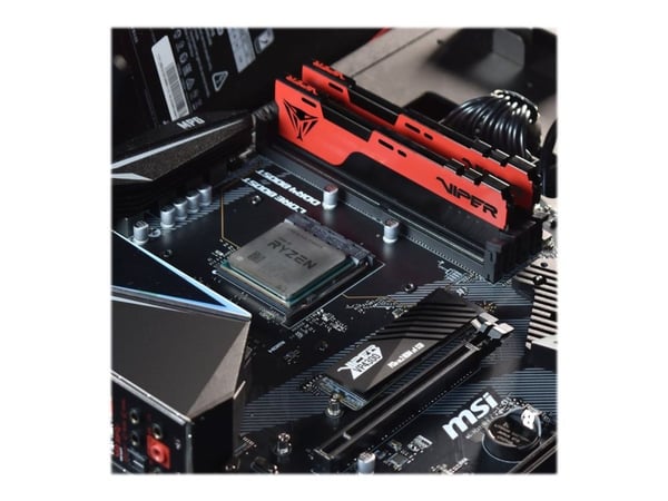 Viper Elite II - DDR4 - sett - 32 GB: 2 x 16 GB - DIMM 288-pin - 3600 MT/s / PC4-28800 - CL20 - 1.35 V - ikke-bufret - ikke-ECC - svart, rød