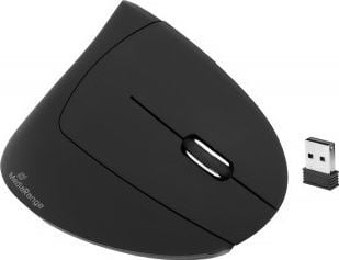 MediaRange - Vertikal mus - ergonomisk - högerhänt - optisk - 6 knappar - trådlös - 2.4 GHz - trådlös USB-mottagare - svart