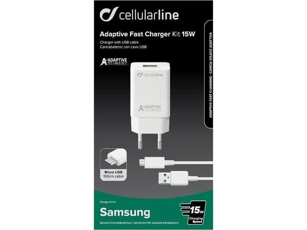 Cellularline 8018080303890, Sisätila, AC, 1 m, Valkoinen