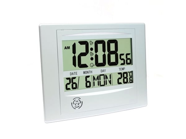 Platinet PZACH104, Digital vekkerklokke, Grå, 0 - 50 °C, °C, Dato, Temperatur, Tid, LCD