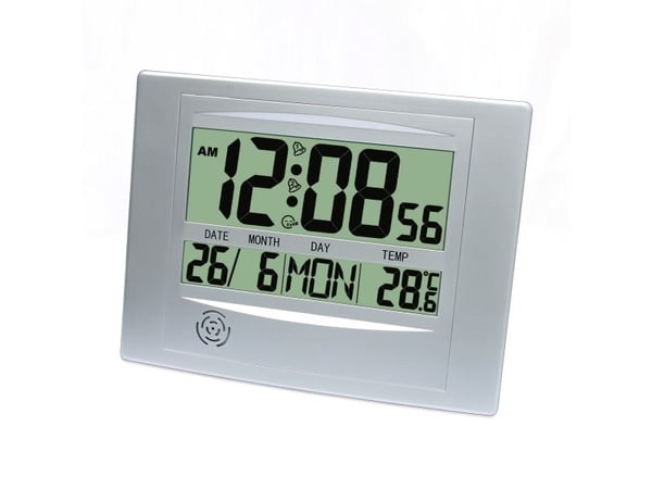 Platinet PZACH104, Digital vekkerklokke, Grå, 0 - 50 °C, °C, Dato, Temperatur, Tid, LCD