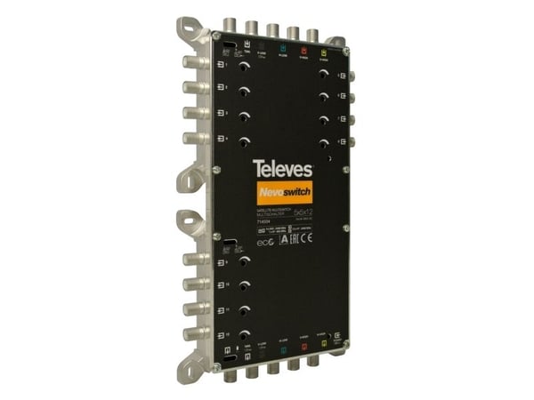 Televes MS512C, 5 innganger, 12 utganger, 950 - 2400 MHz, 47 - 862 MHz, 8 dB, 4 dB