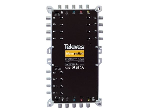 Televes MS512C, 5 innganger, 12 utganger, 950 - 2400 MHz, 47 - 862 MHz, 8 dB, 4 dB