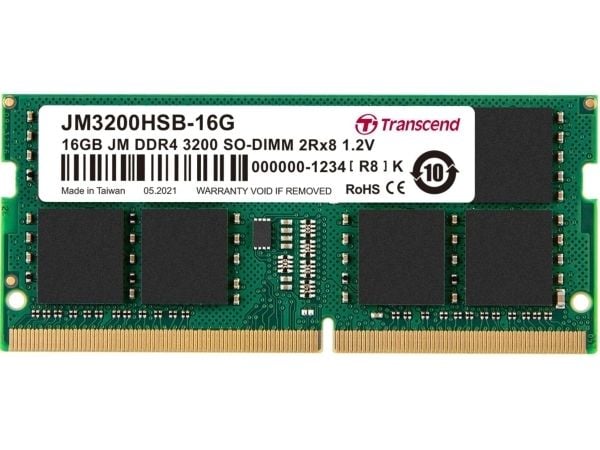 Transcend JetRAM - DDR4 - modul - 16 GB - SO DIMM 260-pin - 3200 MHz / PC4-25600 - CL22 - 1.2 V - ikke-bufret - ikke-ECC