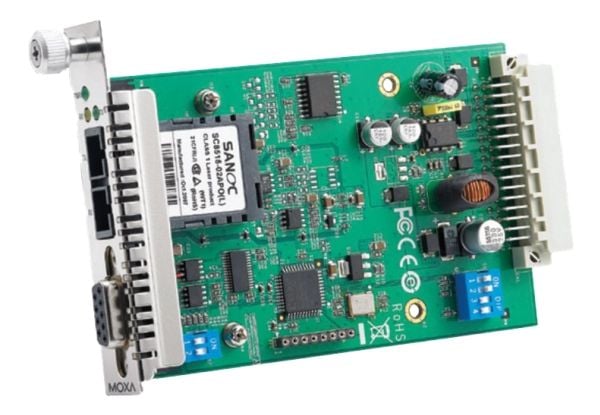 Moxa TCF-142-S-SC-RM - Fibermedieomformer - RS-232, RS-485, RS-442 - seriell RS-232, seriell RS-422, Sekvensielll RS-485 - 9-pin D-Sub (DB-9) / SC-...
