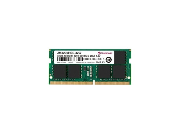 Transcend JetRAM - DDR4 - modul - 32 GB - SO DIMM 260-pin - 3200 MHz / PC4-25600 - CL22 - 1.2 V - ikke-bufret - ikke-ECC
