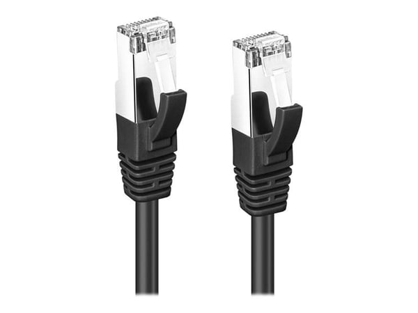 MicroConnect - Koblingskabel - RJ-45 (hann) til RJ-45 (hann) - 2 m - S/FTP - CAT 6a - med støvel, halogenfri, formstøpt, rund, uten hindringer - svart