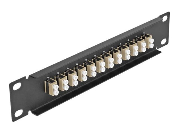 Delock - Koblingspanel - skapmonterbar - LC Duplex MM X 12 - svart, beige - 1U - 10"