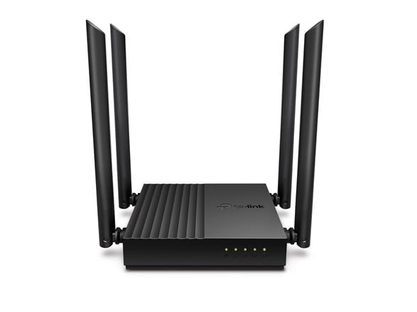 TP-Link Archer C64, Wi-Fi 5 (802.11ac), Dobbelbånd (2.4 GHz / 5 GHz), Ethernet/bredbåndsforbindelse, Svart, Frittstående router