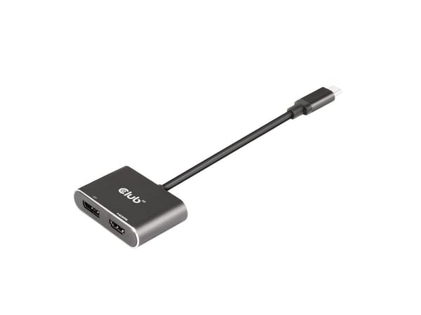 Club 3D - Video adapter - USB-C (hann) til HDMI, DisplayPort (hunn) - USB 3.2 Gen 2 / DisplayPort 1.4 - 20 cm - støtte for 4K 60 Hz (3840 x 2160)