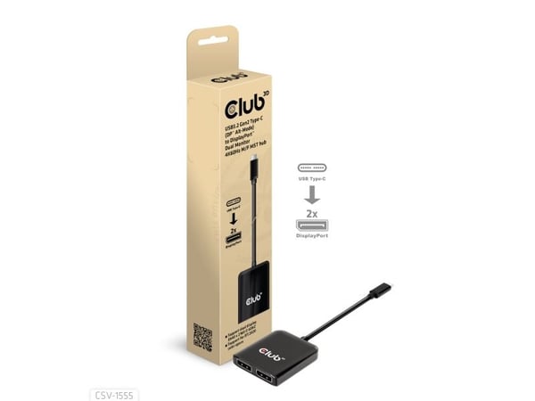 Club 3D - Video adapter - USB-C hann til DisplayPort hunn - 20 cm - 4K 60Hz støtte