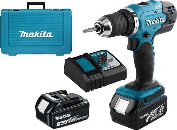 Makita DDF453RFE - Drill/driver - trådløs - 2 hastigheter - nøkkelfri borhylse 13 mm - 42 N·m - 2 batterier - 18 V