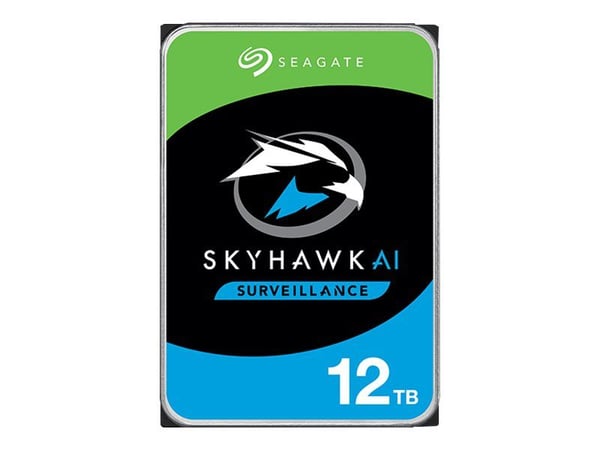 Seagate SkyHawk AI ST12000VE001 - Harddisk - 12 TB - intern - 3.5" - SATA 6Gb/s - buffer: 256 MB - med 3-års Seagate Rescue Data Recovery