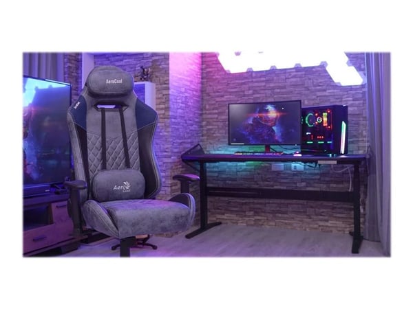 AeroCool DUKE - Tuoli - ergonominen - käsinojat - T-muotoinen - kallistus - kääntyvä - mikrokuitu, hiilikuitu, keinonahka, mokka, tiheä vaahtomuovi...