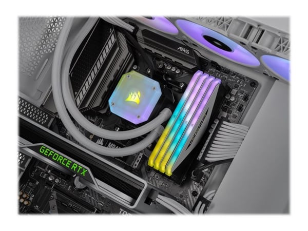CORSAIR Vengeance RGB RT - DDR4 - sett - 16 GB: 2 x 8 GB - DIMM 288-pin - 3200 MHz / PC4-25600 - CL16 - 1.35 V - ikke-bufret - ikke-ECC - hvit