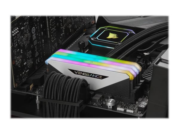 CORSAIR Vengeance RGB RT - DDR4 - sats - 16 GB: 2 x 8 GB - DIMM 288-pin - 3200 MHz / PC4-25600 - CL16 - 1.35 V - ej buffrad - icke ECC - vit