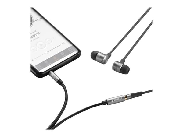 Ugreen - Hodetelefonsforlengelseskabel - mini-phone stereo 3.5 mm hann til mini-phone stereo 3.5 mm hunn - 2 m - dobbeltisolert - svart
