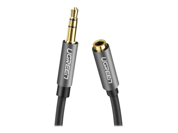 Ugreen - Hodetelefonsforlengelseskabel - mini-phone stereo 3.5 mm hann til mini-phone stereo 3.5 mm hunn - 2 m - dobbeltisolert - svart