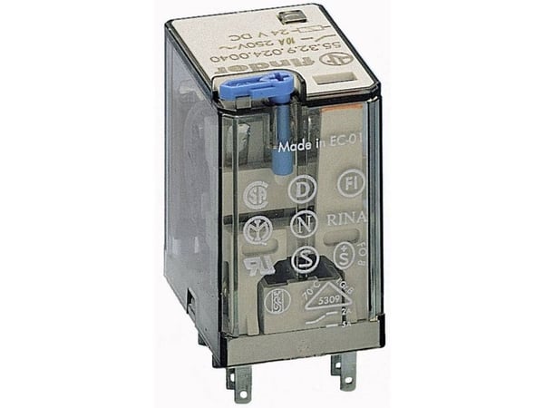 Finder 55.32.9.024.5040 innstikksrelé 24 V/DC 10 A 2 brytere 10 st