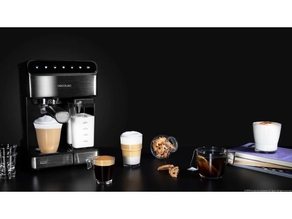 Cecotec Power Instant-ccino 20 Touch - Kaffemaskin med melkeskummer - 20 bar - svart