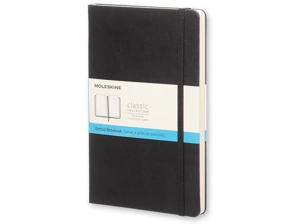 Moleskine Classic, Monokromatisk, Sort, 240 ark, 70 g/m², Prikket rutenettpapir, Innbundet (hardcover)