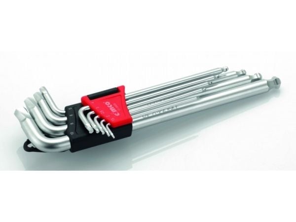 Cimco 110606, L-formet hex-nøkkelsett, Metrisk, 9 stykker, 1.5,2,2.5,3,4,5,6,8,10 mm
