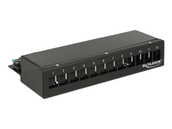 Delock Keystone Desktop Patch Panel - Patch-panel - gagatsvart, RAL 9005 - 12 portar