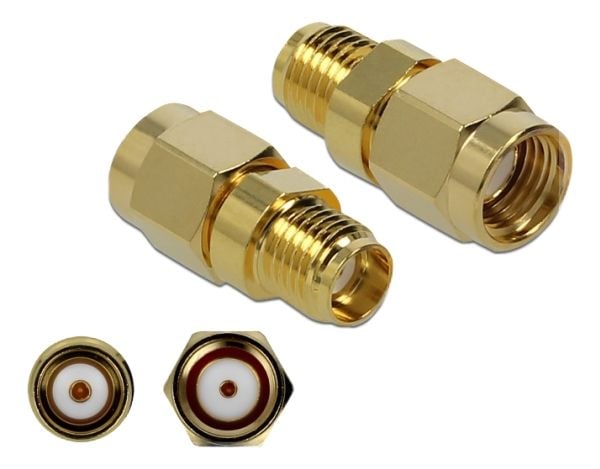 Delock - Antenneadapter - RP-SMA plugg til SMA beholder