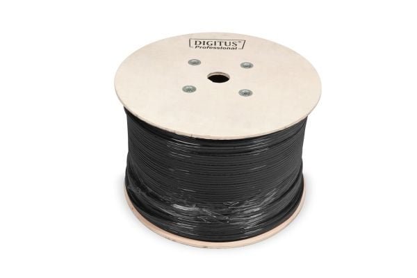 DIGITUS - Samlet kabel - SFTP, PiMF - CAT 7 - utendørs, solid - svart, RAL 9005