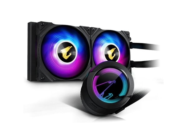 Gigabyte AORUS WATERFORCE 240, All-in-one-nesteenjäähdytin, 12 cm, 56,47 cfm, Musta