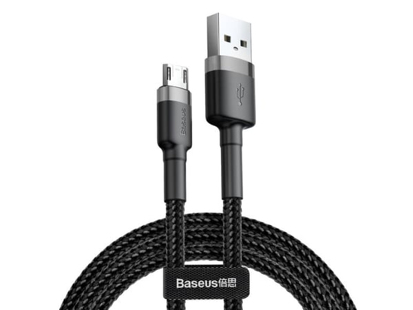 Baseus CAMKLF-CG1, 2 m, USB A, Micro-USB B, Sort, Grå