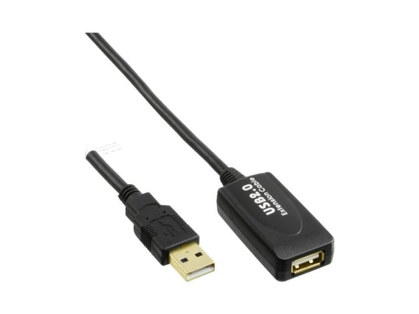 InLine 34605I, 5 m, USB A, USB A, USB 2.0, Hankjønn/hunkjønn, Svart