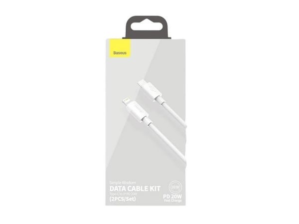 Baseus TZCATLZJ-02, 1,5 m, Lightning, USB C, Hankjønn, Hankjønn, Hvit Baseus TZCATLZJ-02, 1,5 m, Lightning, USB C, Hankjønn, Hankjønn, Hvit